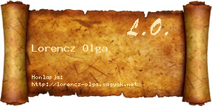 Lorencz Olga névjegykártya