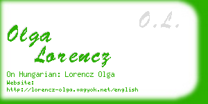 olga lorencz business card